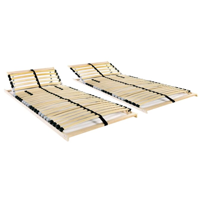 vidaXL - Lattenbodems - 2 - st - met - 28 - latten - 7 - zones - 90x200 - cm