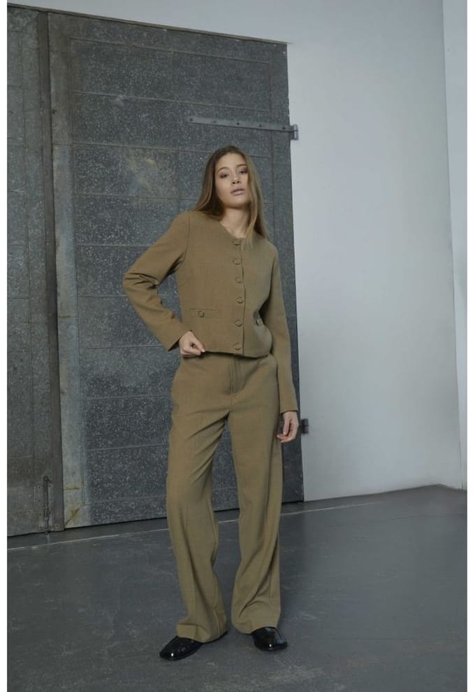 Minus Aya Mid Waist Pant Tan Melange