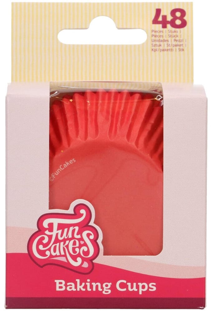 FunCakes Baking Cups - Rood - 48 Stuks - Cupcake Vormpjes Papier