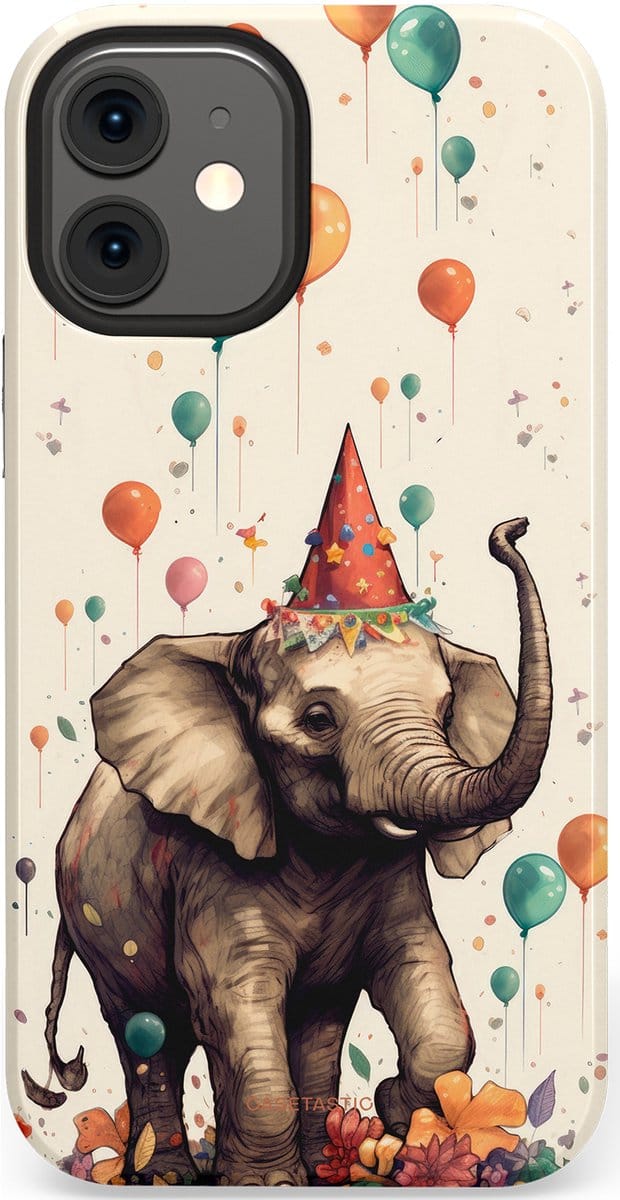 Casetastic hoesje geschikt voor Apple iPhone 12 Mini - Dubbellaagse bescherming - Ballonparade - Fashion Case - Crème Donkergrijs