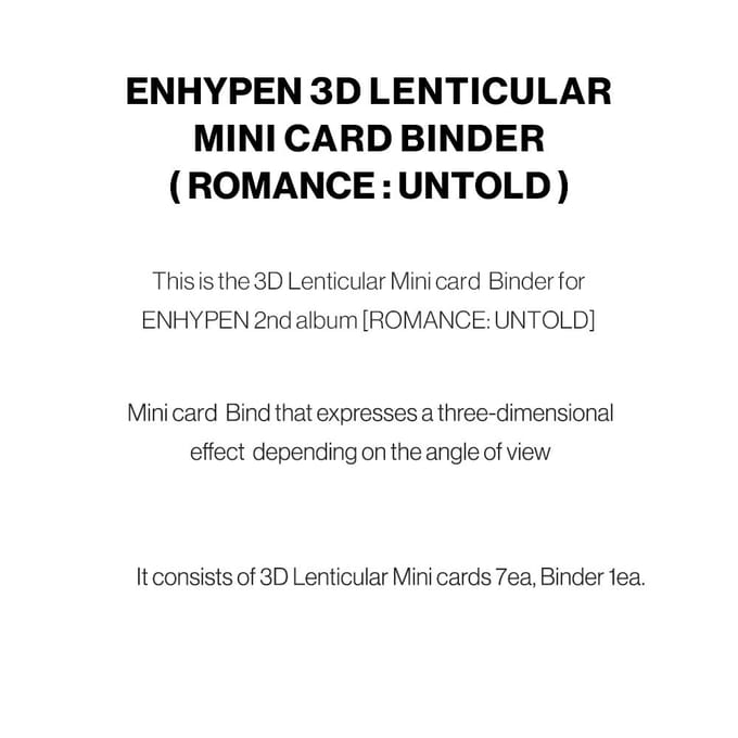 ENHYPEN 3D Lenticulaire Binder (ROMANCE ONVERTELD) red