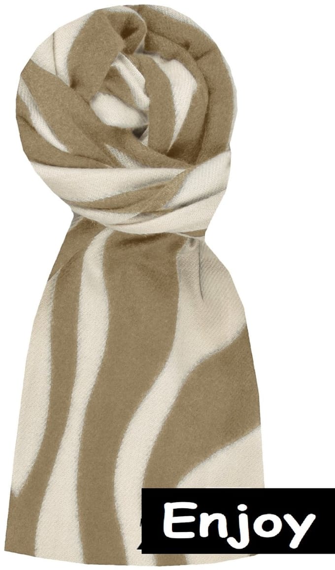 sjaal - beige tinten -natuurlijke materialen 9 viscose en cashmere -langwerpig