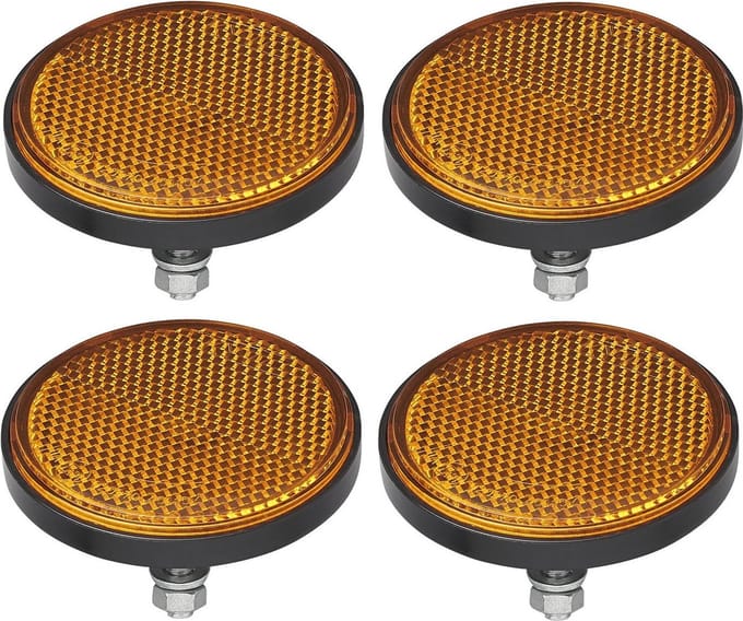 ProPlus Reflector - set 4x - oranje - boutbevestiging - 60mm - M5 bout - rond
