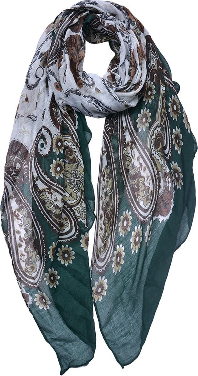 Juleeze Sjaal Dames Print 90x180 cm Groen Synthetisch