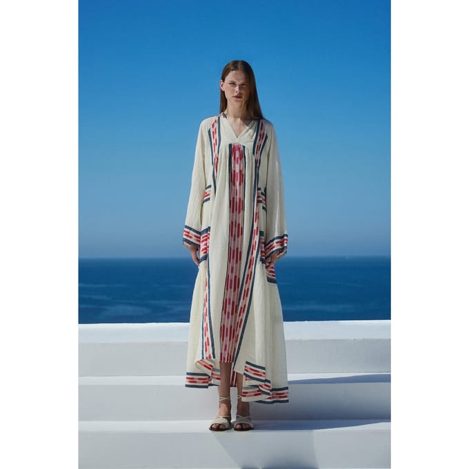 Devotion Twins Power Long Dress Jacquard Navy Red Maat: XS | Maxi Jurken Outlet | Dames | Wit
