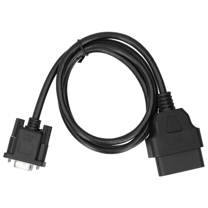 16-pins OBD2 naar RS232 DB9 Auto Diagnose Interface Adapter Verlengkabel Connector black