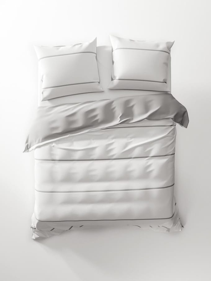 HNL Jason Dekbedovertrek - Eenpersoons - 140x200/220 cm - White/Silver Grey