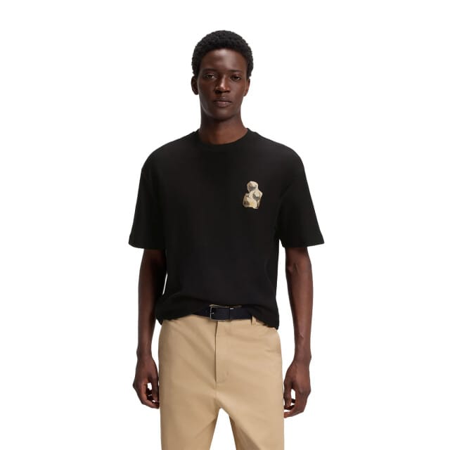 Regular fit t-shirt van puur katoen model 'Detzi'