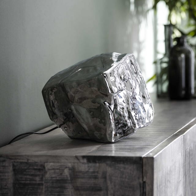 Hoyz Hoyz tafellamp rock chromed industrieel lamp in rots