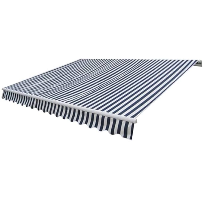 vidaXL - Luifel - gemotoriseerd - uitschuifbaar - 400 - cm - blauw/wit
