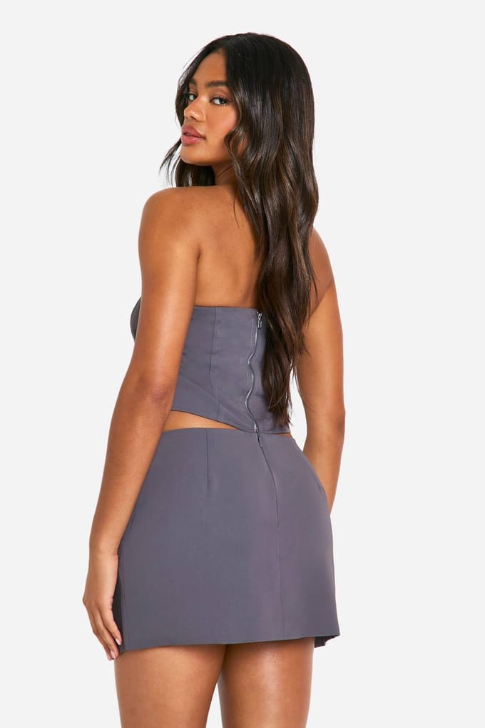 boohoo Dames Aangepaste Micro Mini-rok | Charcoal | Maat: 6