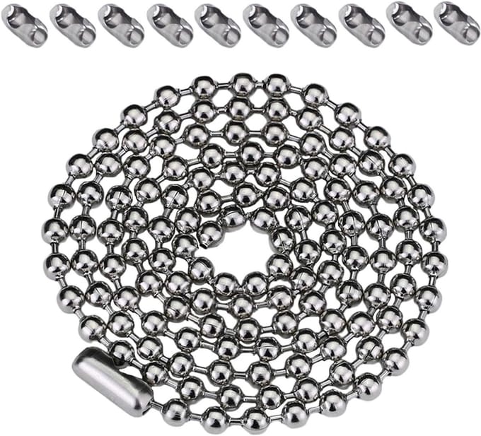 3 Meter IJzeren Parelketting Rol met 10 Gespen - Decoratief en Verlengbaar
