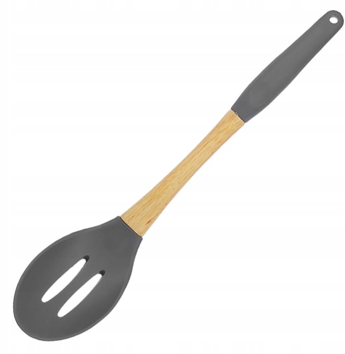 Brunbeste Silikon Luchtlepel met Houten Handvat - 32cm