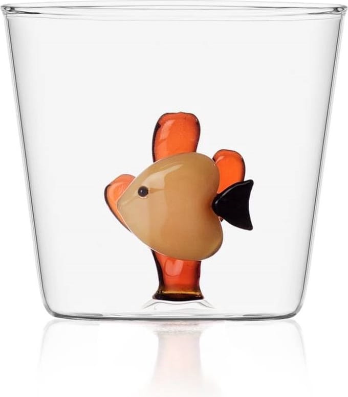 Ichendorf Milano - Waterglas Yellow Fish Amber Seaweed - Waterglazen