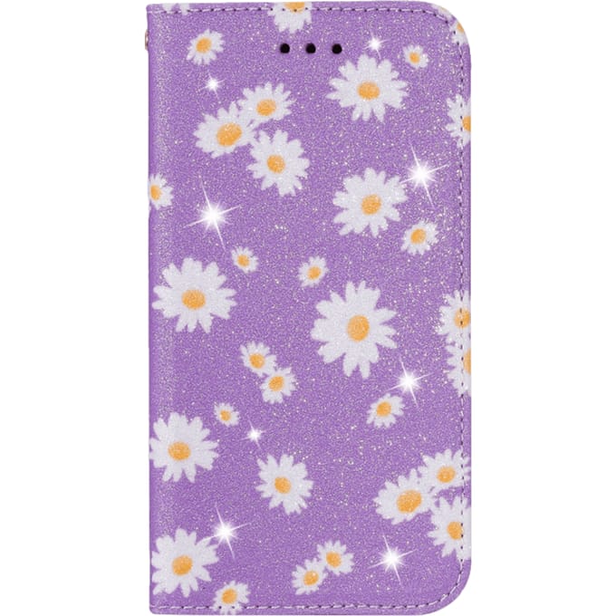Comfycase iPhone 12 Mini Daisy Bookcase Hoesje Paars