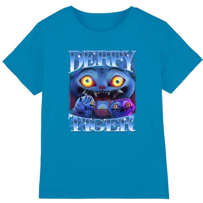 K-Pop Demon Hunters Kinderen Derpy Tiger T-Shirt (Saffier)
