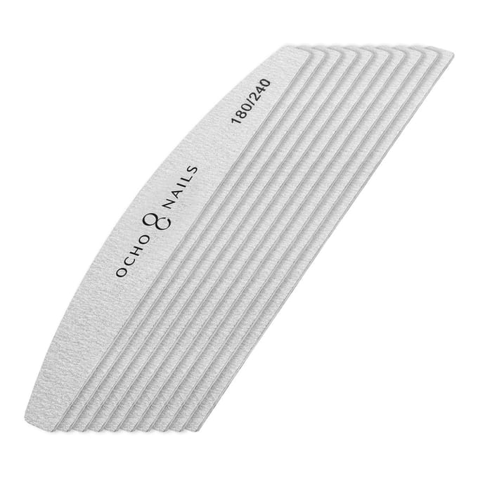OCHO NAILS Classic – Nagelvijlen – Half Moon 180/240 – Dun Model – Fijne Afwerking – Professioneel