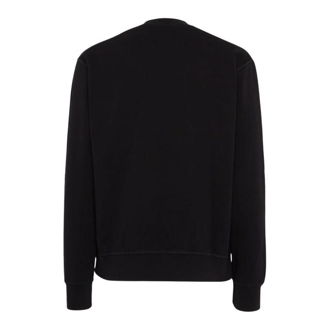 Dsquared2 Zwarte Sweater Met Ronde Hals, Grote Maat Met Wit Logo