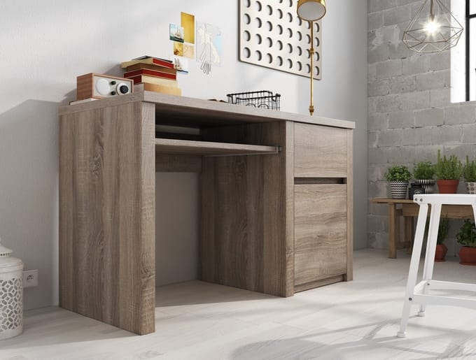 Meubella - Bureau Monaco - Truffel eiken - 120 cm
