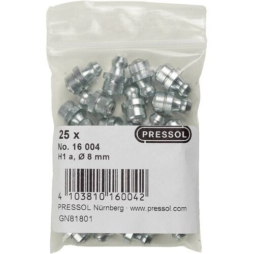Pressol Conische smeernippel H1 A-recht, Ø 8 mm-V. 25 stuk(s)