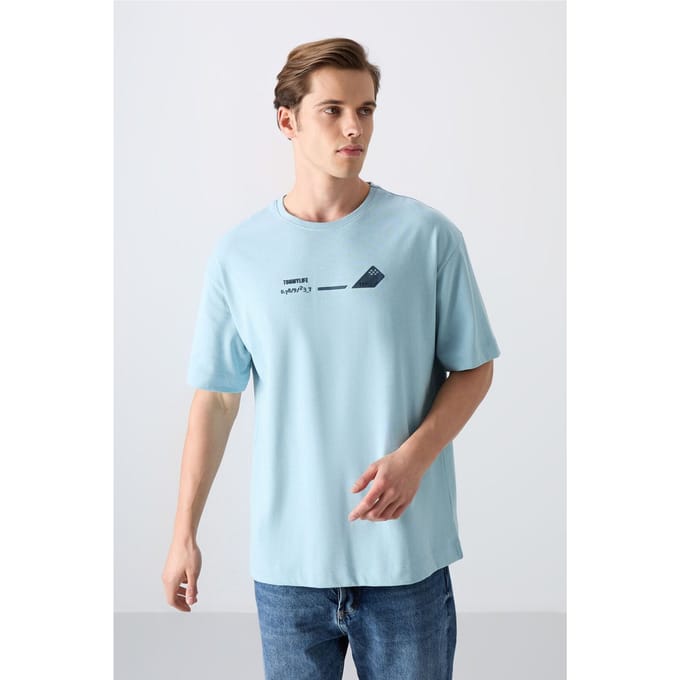 Overgrotere Katoen-Polyester T-shirt met Ronde Hals