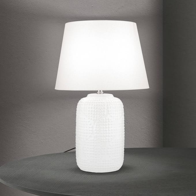 ORION Coral tafellamp, wit, hoogte 51 cm, keramiek/linnen