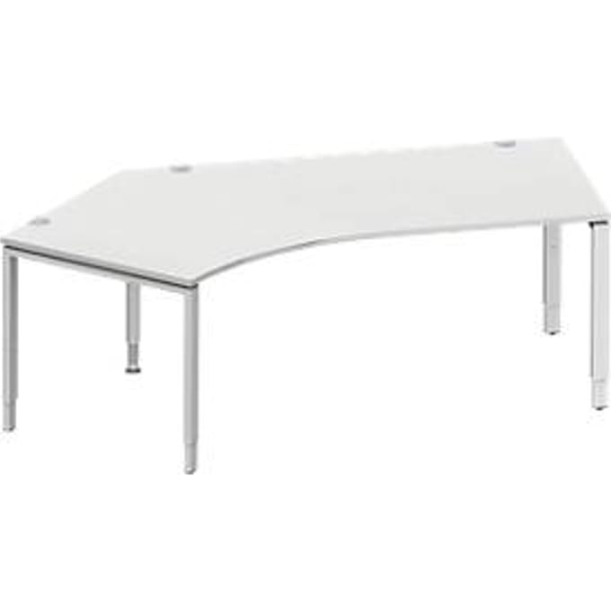 Schäfer Shop Genius hoekbureau MODENA FLEX 135°, aanbouw links, B 2165 mm, lichtgrijs