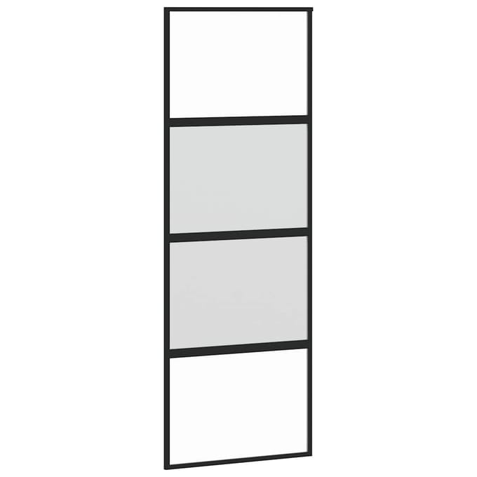 vidaXL - Schuifdeur - 76x205 - cm - gehard - glas - en - aluminium - zwart