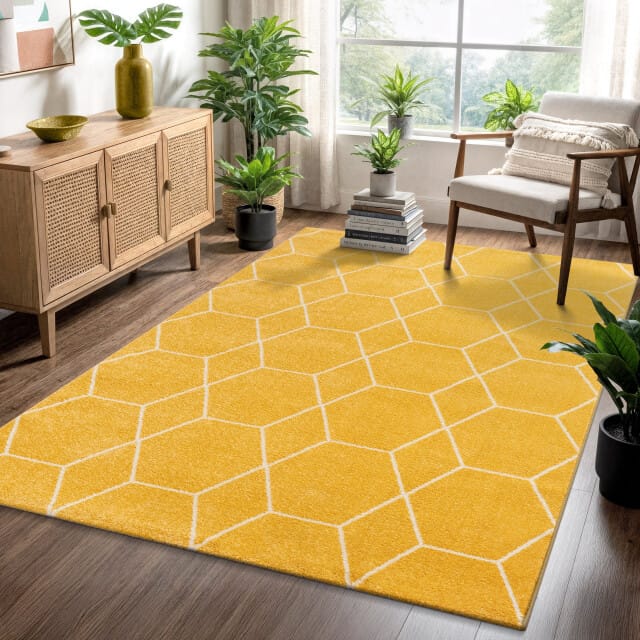 Muratap Trellis uni effen laagpolig vloerkleed modern 80x200 cm