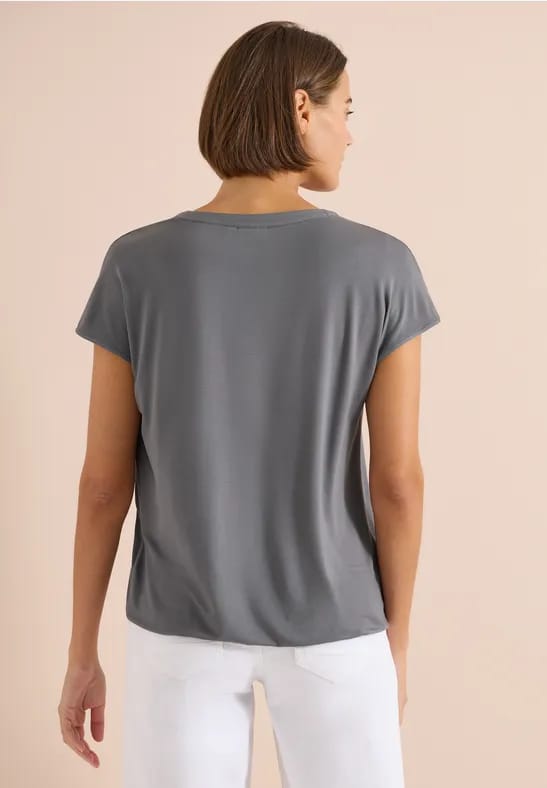 Blouse met korte mouwen en structuurmix