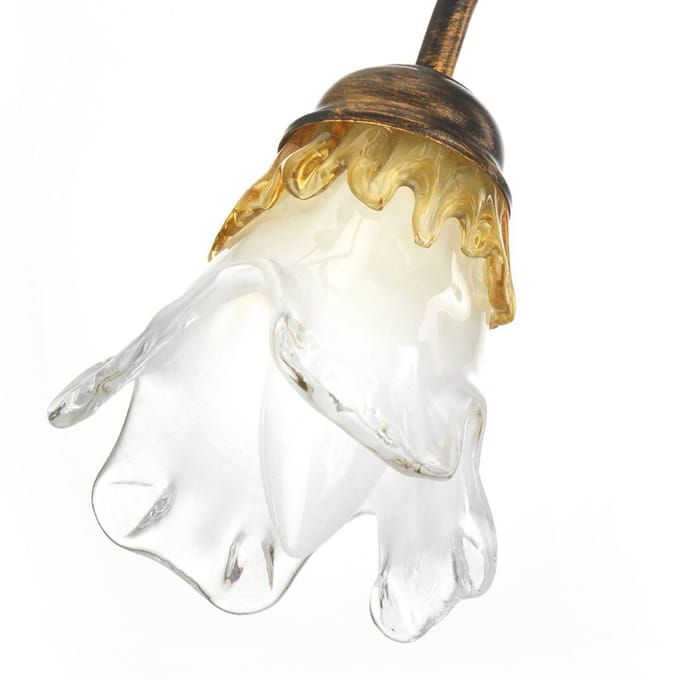 ONLI Arianna wandlamp, bronskleurig, 2-lamps, ijzer, glas