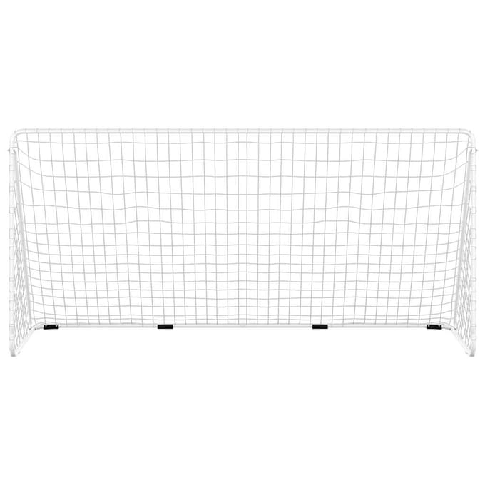 vidaXL - Voetbaldoel - met - net - 366x122x182 - cm - staal - wit