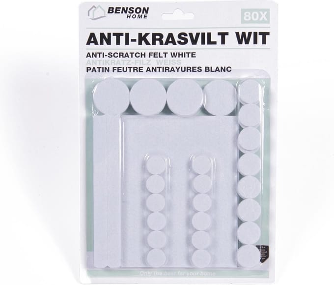 Benson Antikrasvilt - Wit - Diverse maten - 80 stuks - Sterk klevend