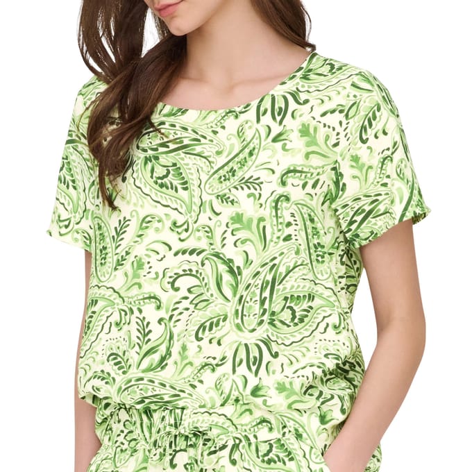 JDY Troya Life Crew Woven T-shirt Dames - Maat M