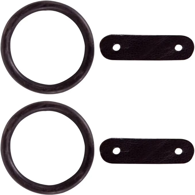 Rubberen ringen + leren riemen voor veiligheidsbeugels BR Equitation