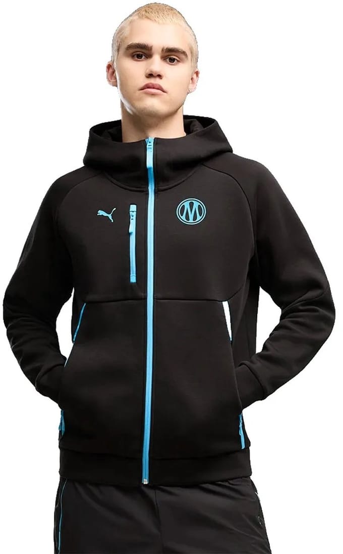 Puma Olympique Marseille Tech Reizen Hoodie Zwart L Man