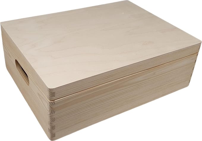 Opbergkist met deksel - massief dennenhout - 40cm x 30xm x 15cm