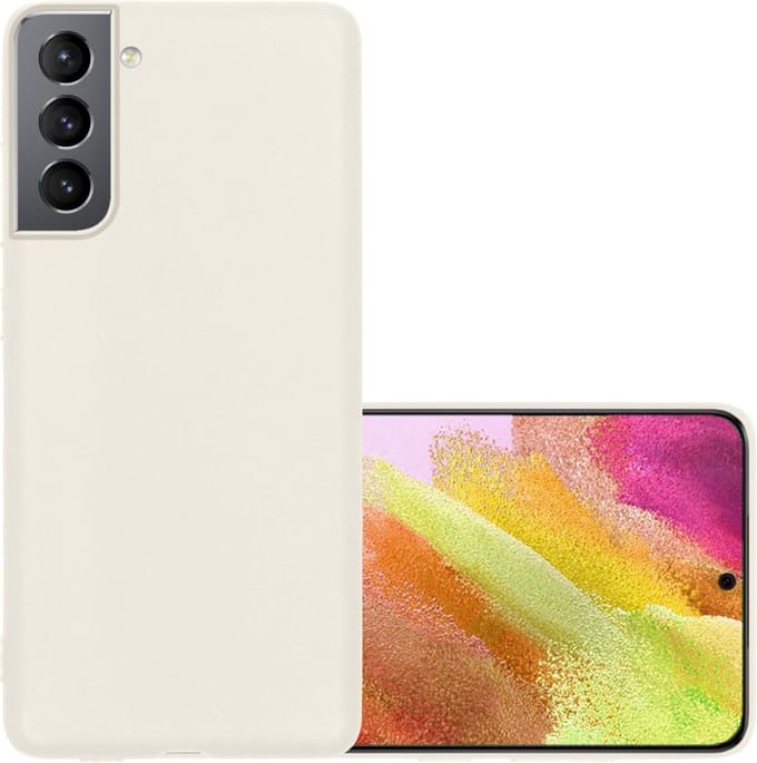 Hoesje - Geschikt voor Samsung Galaxy S21 FE - Sterk & Shockproof - Hoes Cover - Siliconen Case - Wit