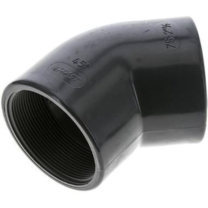 45° L-Koppeling Rp2 1/2'' Binnendraad PVC-U 16bar En 1452-3