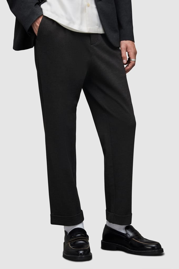 AllSaints Helm Trouser Charcoal Marl Größe: 36 | Maßgeschneiderte Hosen Outlet | Herren | Schwarz
