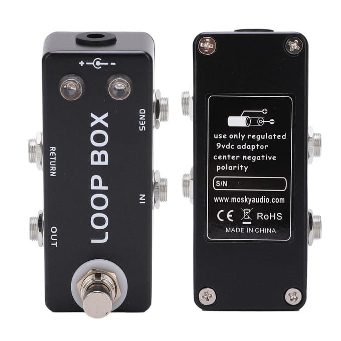 Gitaar Loop Effect Metaal Zwart Mini Pedaal True Bypass Kanaalkeuze voor Elektrische Bas black