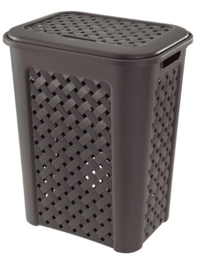 Tontarelli Arianna wasmand, geperforeerd model, kunststof, wengé, 50 liter