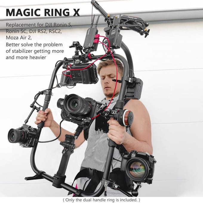 DF DIGITALFOTO MAGIC RING X Professionele Dubbele Handgreep Ring Handheld Stabilisator Foto Accessoire Draagvermogen zwart