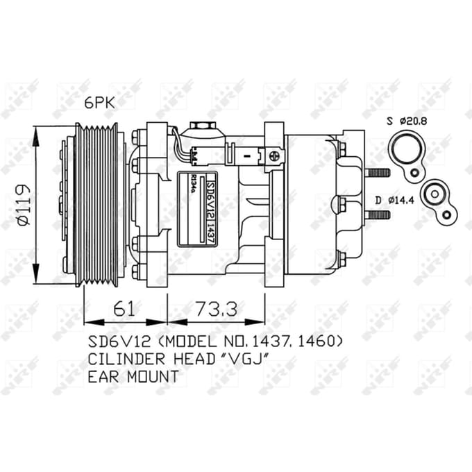 Compressor, airconditioning GENUINE NRF 32217G