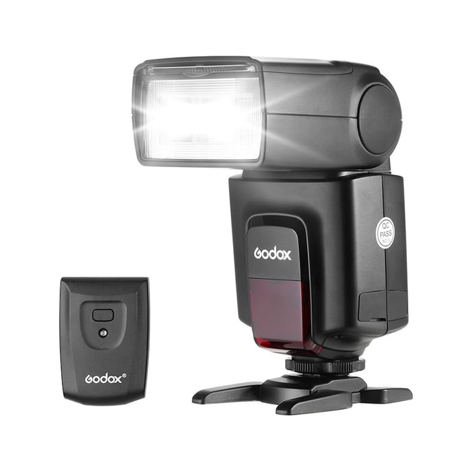Godox TT520 Universele flitser op de camera Elektronische Speedlite + AT-16 2.4G draadloze trigger zwart