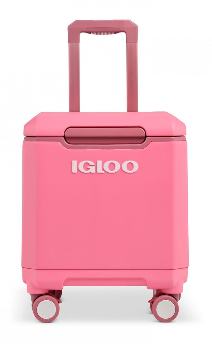 Igloo Tag-A-Long Too Spinner Koelbox - Draaibare wielen - Uitschuifbare handgreep - Roze