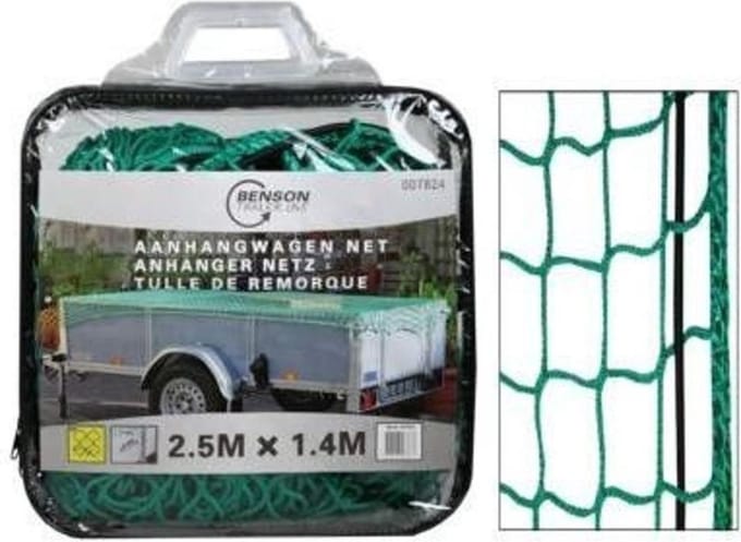 Aanhangernet met Elastisch Koord – 140 x 250 cm - Zware Kwaliteit - Aanhangwagen
