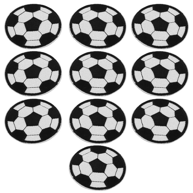 10 Stuks Voetbal Borduurpatches Rugzak Kleding Accessoires Patch Sticker Badge white