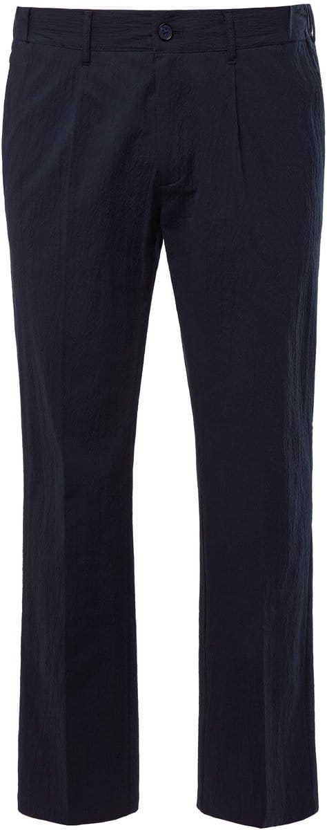JP 1880 - Heren - Broek seersucker elastische tailleband Regular Fit - Navy blauw - Maat 72