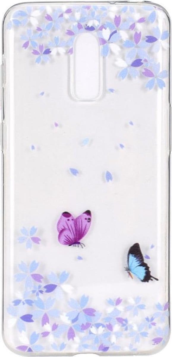 Shop4 - OnePlus 7 Hoesje - Zachte Back Case Vlinders Transparant